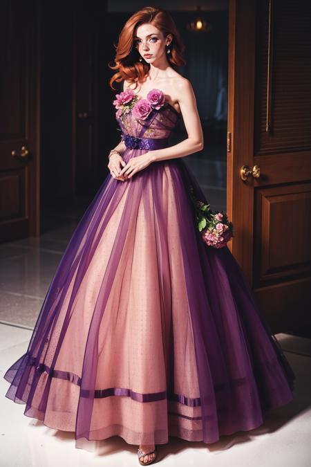 Peach and purple discount dress